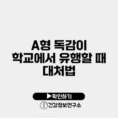 A형 독감이 학교에서 유행할 때 대처법