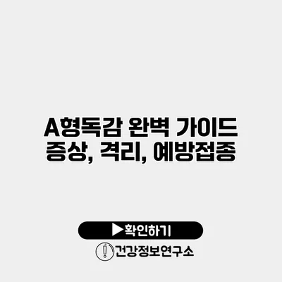 A형독감 완벽 가이드 증상, 격리, 예방접종