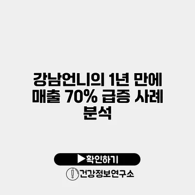 강남언니의 1년 만에 매출 70% 급증 사례 분석