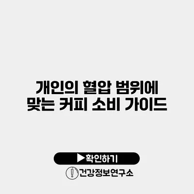 개인의 혈압 범위에 맞는 커피 소비 가이드