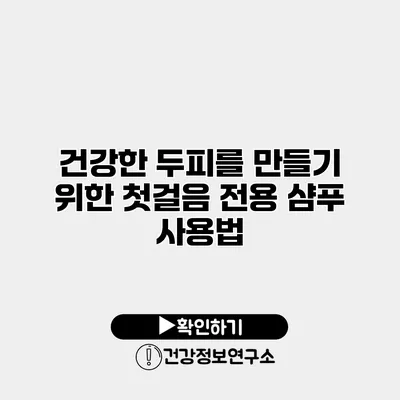 건강한 두피를 만들기 위한 첫걸음 전용 샴푸 사용법