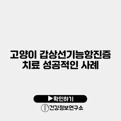 고양이 갑상선기능항진증 치료 성공적인 사례