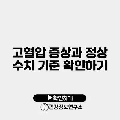 고혈압 증상과 정상 수치 기준 확인하기