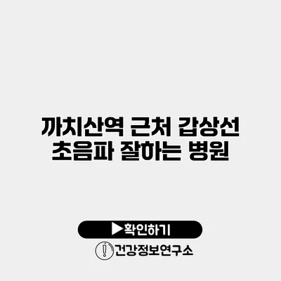 까치산역 근처 갑상선 초음파 잘하는 병원