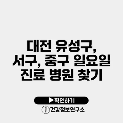 대전 유성구, 서구, 중구 일요일 진료 병원 찾기