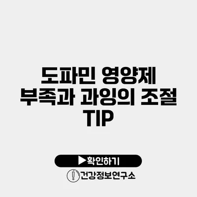 도파민 영양제 부족과 과잉의 조절 TIP