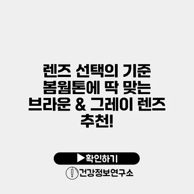 렌즈 선택의 기준 봄웜톤에 딱 맞는 브라운 & 그레이 렌즈 추천!