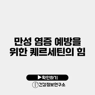 만성 염증 예방을 위한 퀘르세틴의 힘