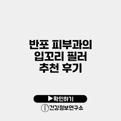 반포 피부과의 입꼬리 필러 추천 후기