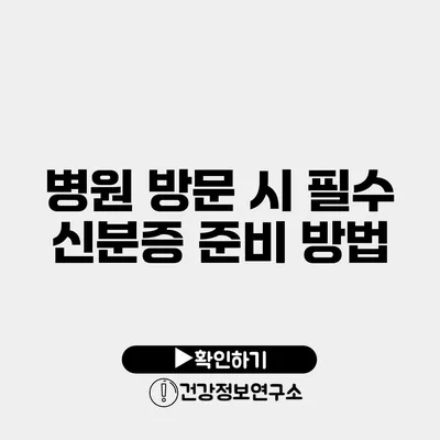 병원 방문 시 필수 신분증 준비 방법