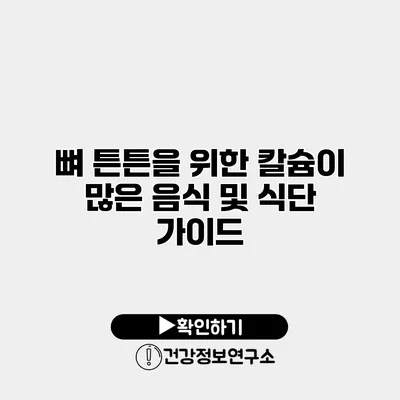 뼈 튼튼을 위한 칼슘이 많은 음식 및 식단 가이드