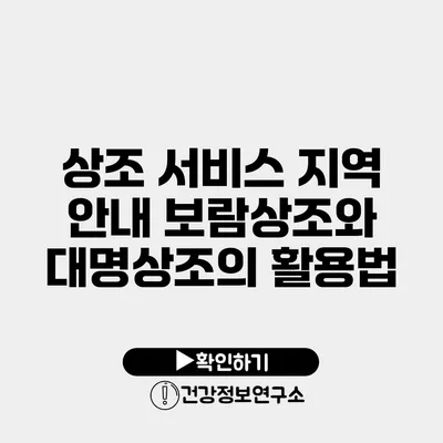 상조 서비스 지역 안내 보람상조와 대명상조의 활용법