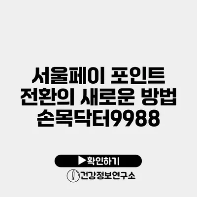 서울페이 포인트 전환의 새로운 방법 손목닥터9988