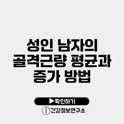 성인 남자의 골격근량 평균과 증가 방법