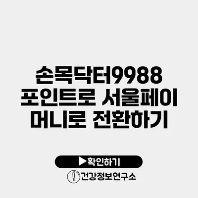 손목닥터9988 포인트로 서울페이 머니로 전환하기