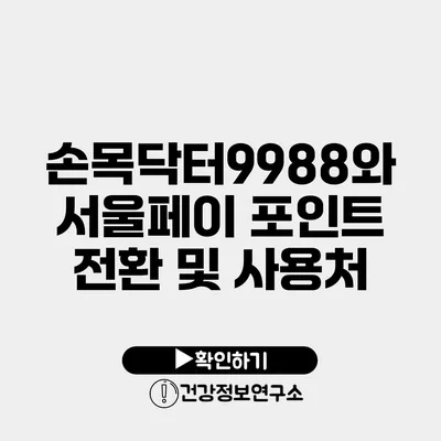 손목닥터9988와 서울페이 포인트 전환 및 사용처