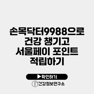 손목닥터9988으로 건강 챙기고 서울페이 포인트 적립하기