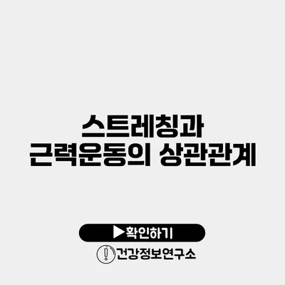스트레칭과 근력운동의 상관관계