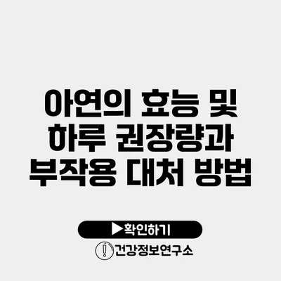 아연의 효능 및 하루 권장량과 부작용 대처 방법