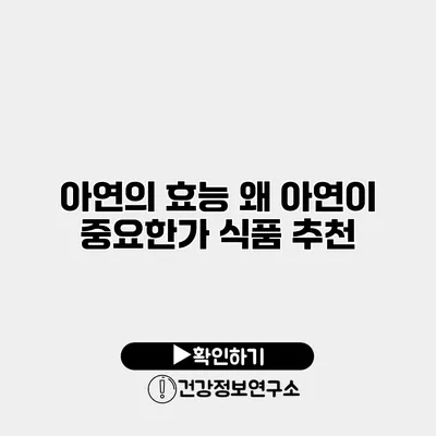 아연의 효능 왜 아연이 중요한가? 식품 추천
