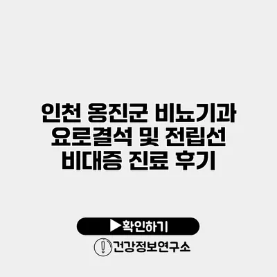 인천 옹진군 비뇨기과 요로결석 및 전립선 비대증 진료 후기