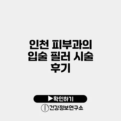 인천 피부과의 입술 필러 시술 후기