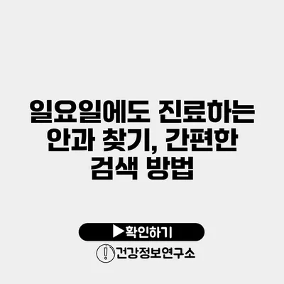 일요일에도 진료하는 안과 찾기, 간편한 검색 방법