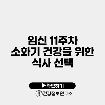 임신 11주차 소화기 건강을 위한 식사 선택