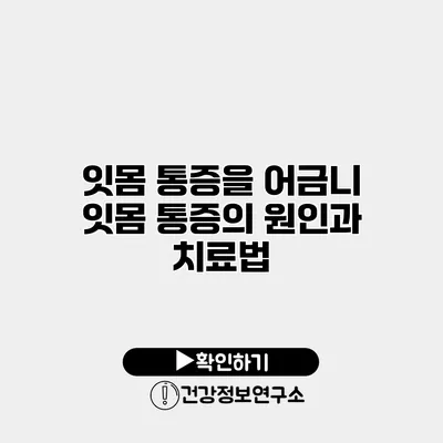 잇몸 통증을 어금니 잇몸 통증의 원인과 치료법