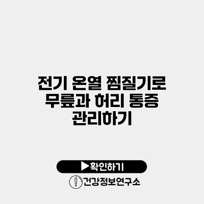 전기 온열 찜질기로 무릎과 허리 통증 관리하기