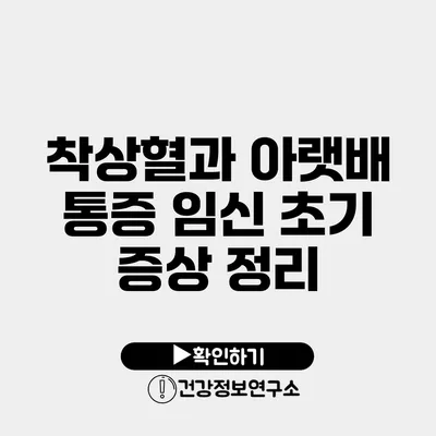 착상혈과 아랫배 통증 임신 초기 증상 정리