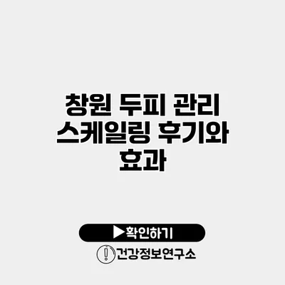 창원 두피 관리 스케일링 후기와 효과