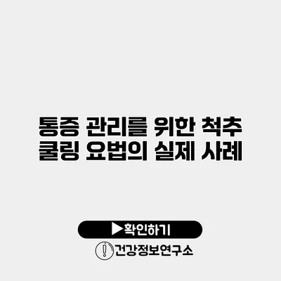 통증 관리를 위한 척추 쿨링 요법의 실제 사례