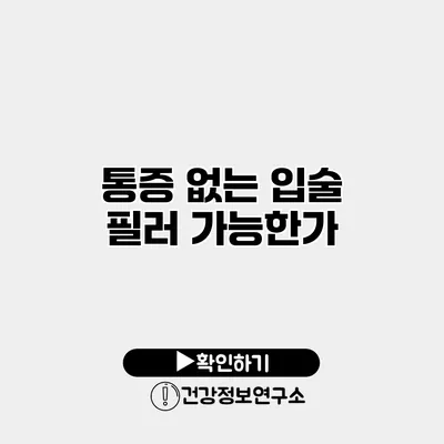 통증 없는 입술 필러 가능한가?