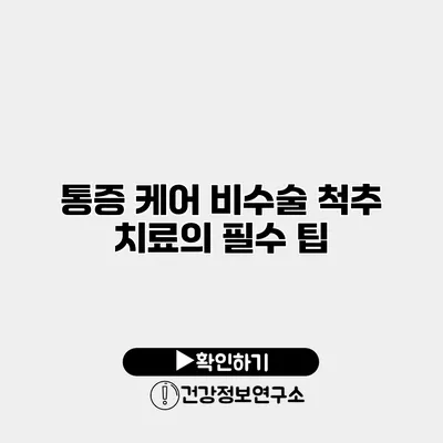 통증 케어 비수술 척추 치료의 필수 팁