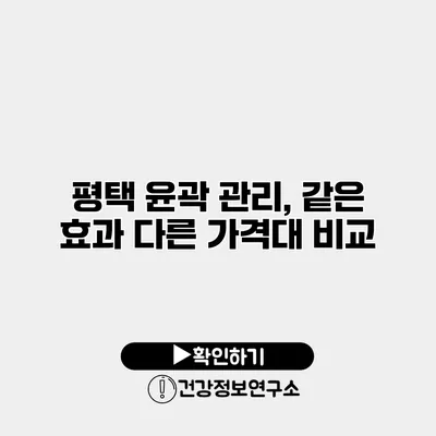 평택 윤곽 관리, 같은 효과 다른 가격대 비교