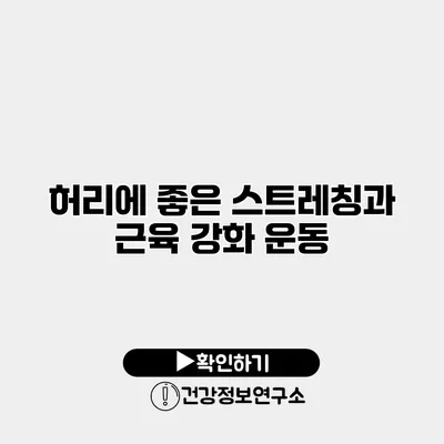 허리에 좋은 스트레칭과 근육 강화 운동