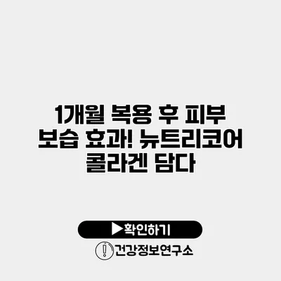 1개월 복용 후 피부 보습 효과! 뉴트리코어 콜라겐 담다