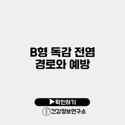 B형 독감 전염 경로와 예방