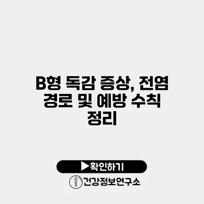B형 독감 증상, 전염 경로 및 예방 수칙 정리
