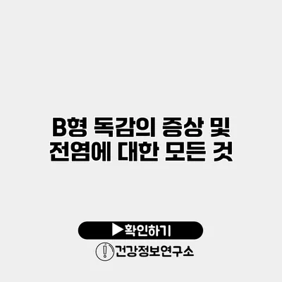 B형 독감의 증상 및 전염에 대한 모든 것
