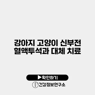 강아지 고양이 신부전 혈액투석과 대체 치료