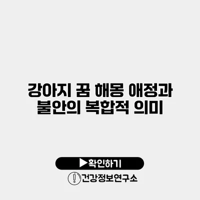 강아지 꿈 해몽 애정과 불안의 복합적 의미