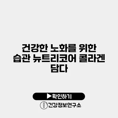 건강한 노화를 위한 습관 뉴트리코어 콜라겐 담다