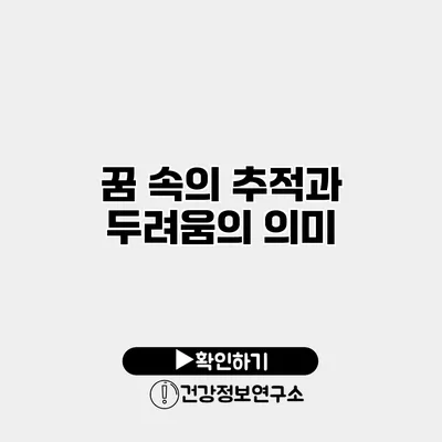 꿈 속의 추적과 두려움의 의미