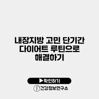 내장지방 고민? 단기간 다이어트 루틴으로 해결하기