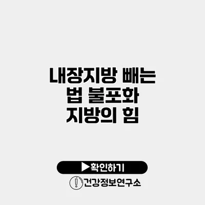 내장지방 빼는 법 불포화 지방의 힘