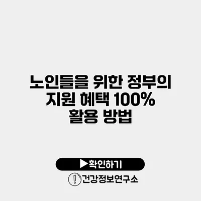 노인들을 위한 정부의 지원 혜택 100% 활용 방법