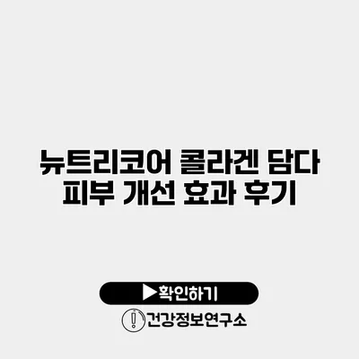뉴트리코어 콜라겐 담다 피부 개선 효과 후기