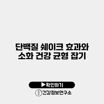 단백질 쉐이크 효과와 소화 건강 균형 잡기